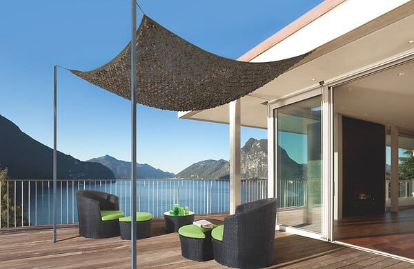 Filet d'ombrage bicolore réversible - Blanc et gris - 3x4m - Image 2