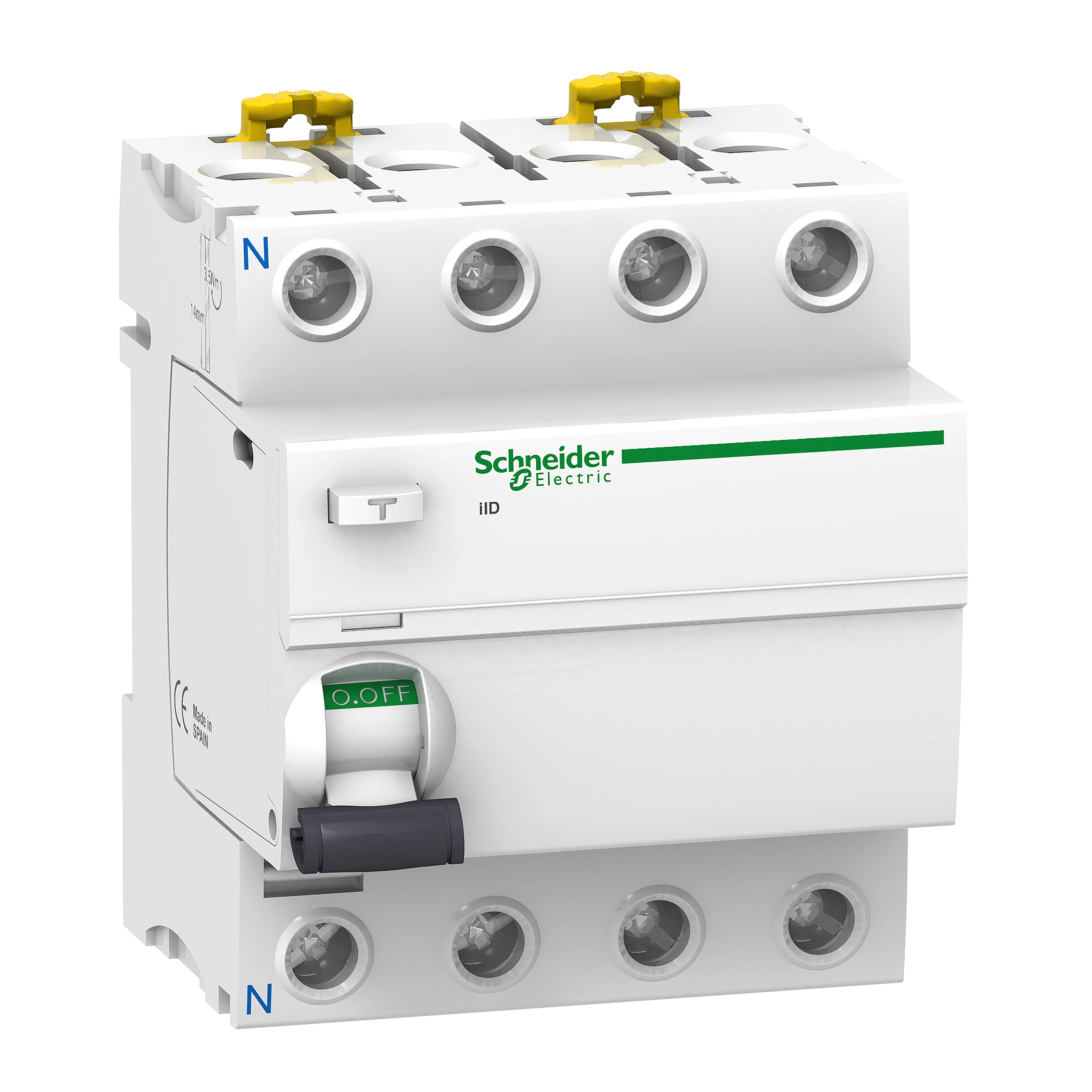 Interrupteur différentiel tétrapolaire SCHNEIDER A9R11440 40A 30mA type AC 4M 400V Acti9 iID