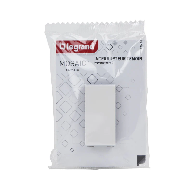Interrupteur va-et-vient à témoin LEGRAND 099404 Mosaïc 1 module blanc - Image 4