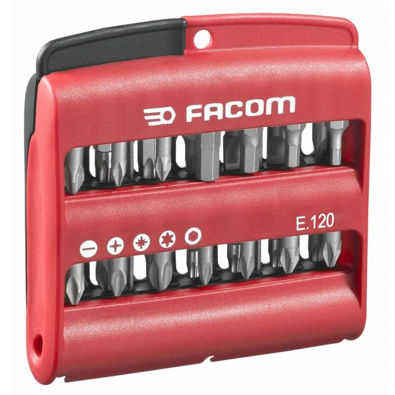 Jeu de 28 embouts de vissage FACOM E.120PB avec fente/PH/PZ/TORX/6 pans - Image 2