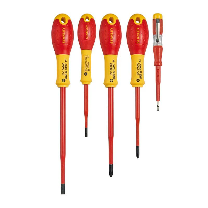 Jeu de 5 tournevis SLIM isolés 1000V electricien STANLEY XTHT0-62692 + testeur - Image 2