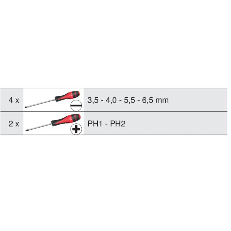 Jeu de 6 tournevis ULTIMATE, Fente - PH KS TOOLS - 922.6020 - Image 2