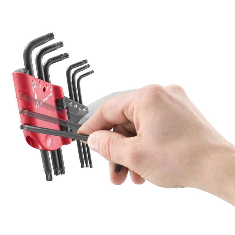 Jeu de 7 clés mâles Torx/Resistorx FACOM 89SR.J7PB 10 à 40 mm - Image 3