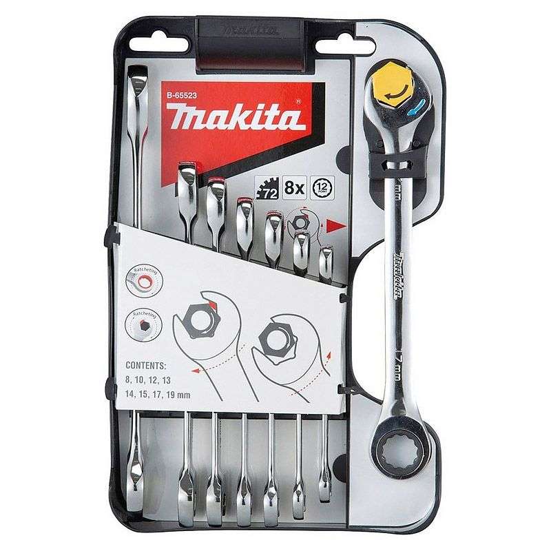Jeu de 8 clés mixtes à serrage rapide et à cliquet MAKITA B-65523 - Image 2