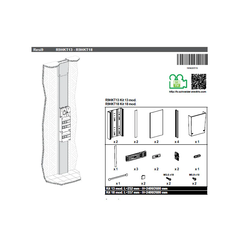 Kit goulotte SCHNEIDER R9HKT13 GTL 2 parties Rési9 - Image 2