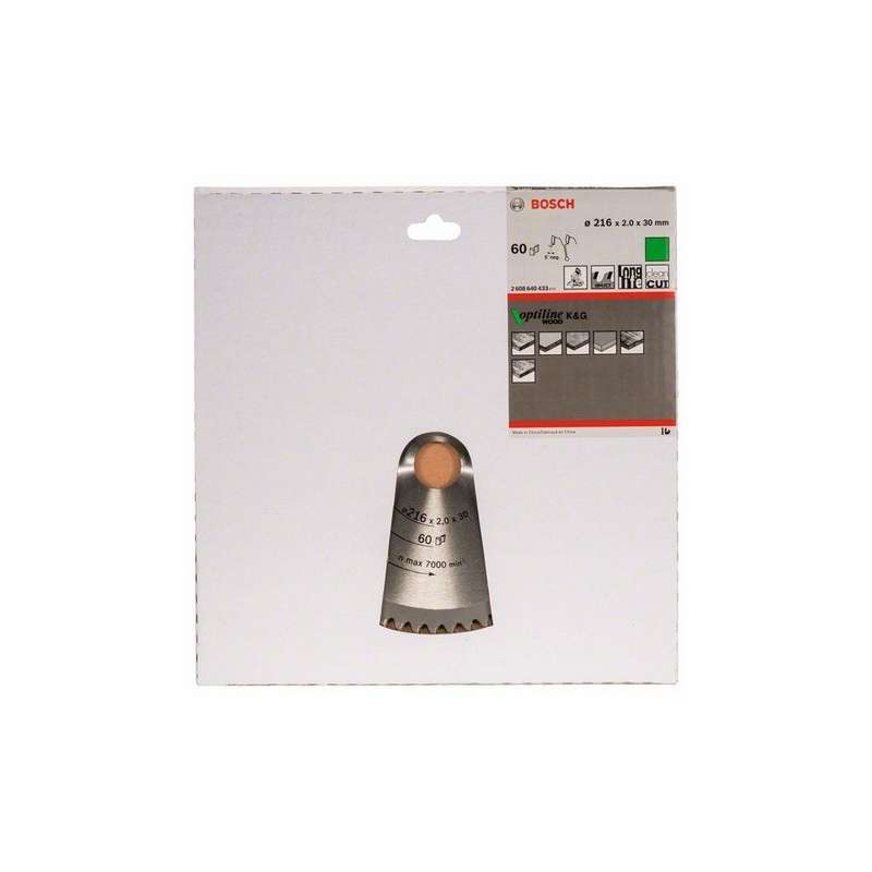 Lame BOSCH 2608640433 Optiline Wood Ø 216 mm 60 dents pour scie à onglet et radiale - Image 2