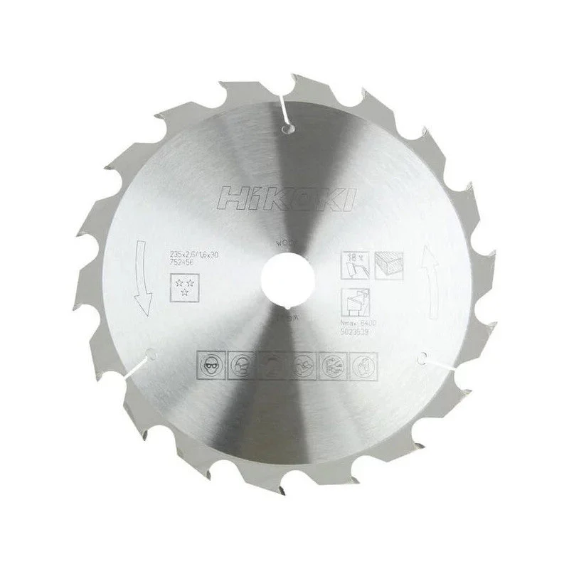 Lame scie circulaire bois Ø190 18 dents alés.30mm HIKOKI 752436