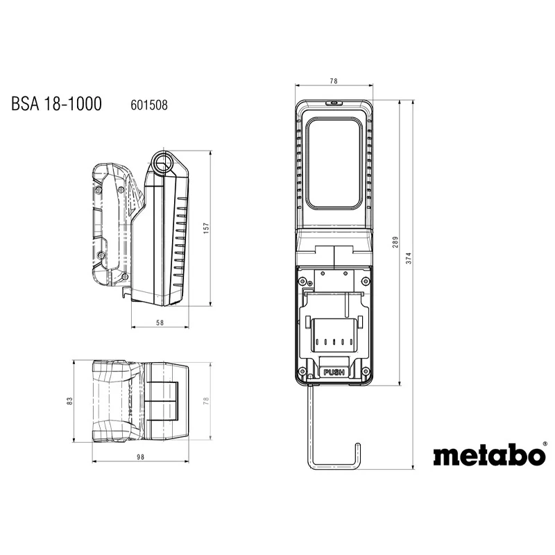 Lampe de chantier BSA 18 1000 - Pick+Mix (sans batterie ni chargeur)en carton - Image 3