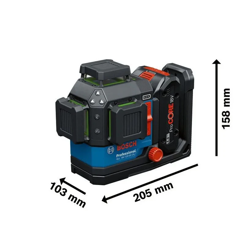 Laser lignes BOSCH GLL 18V-120-33 CG - 0 601 065 101 Professional (vendu sans batterie) en L-BOXX avec accessoires - Image 3