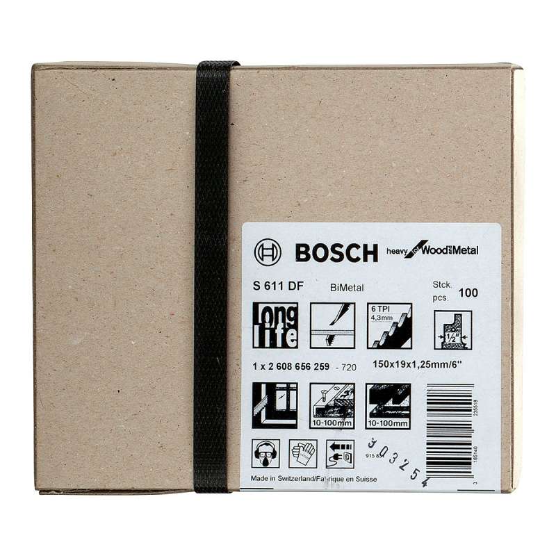 Lot de 100 lames de scie sabre S 611 DF BOSCH Heavy pour bois et métal - Image 3