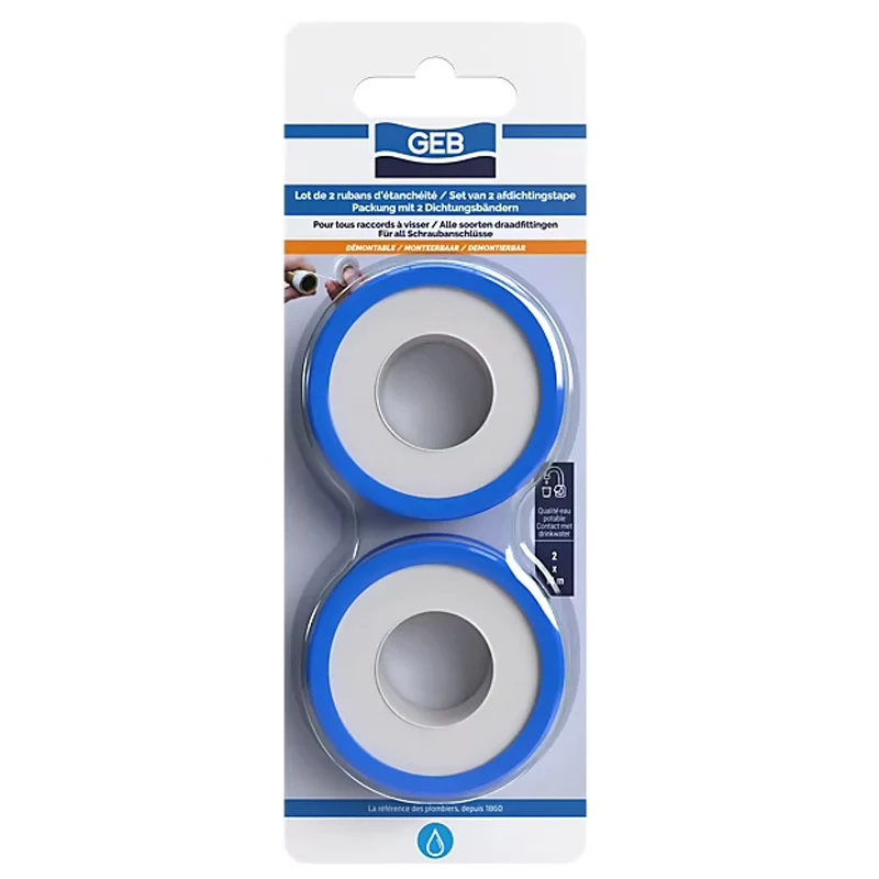 Lot de 2 rubans d'étanchéité en PTFE GEB 12m x 12mm pour l'étanchéité des raccords filetés - Image 5