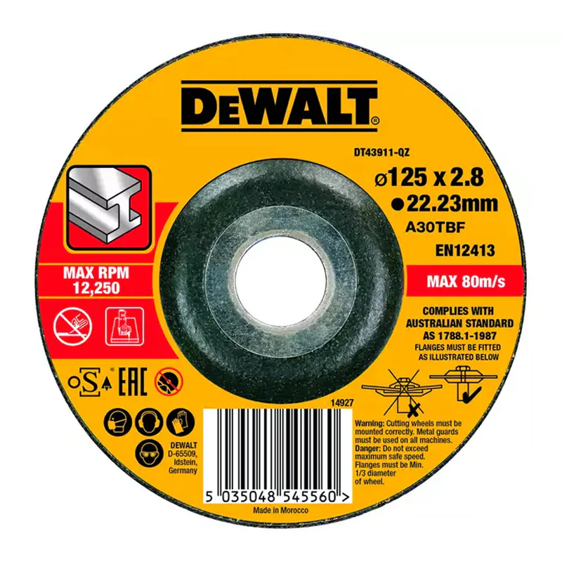 Lot de 25 Disques à tronçonner l'inox 125x22,2mm, moyeu plat DEWALT - Image 3