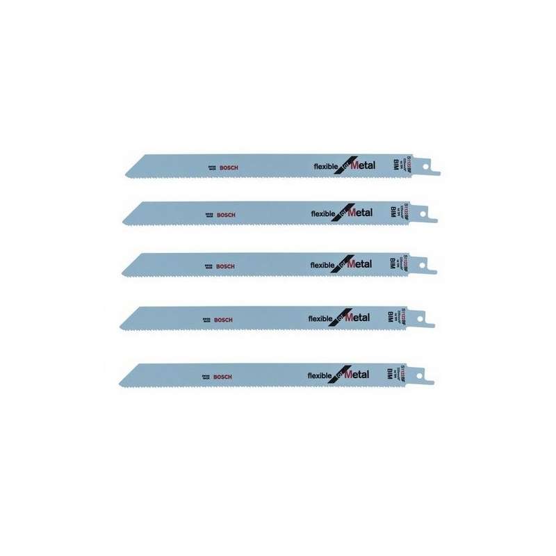 Lot de 5 lames de scie sabre S 1122 BF BOSCH 2608656019 pour métal