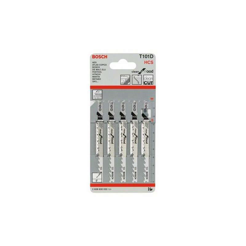 Lot de 5 lames de scie sauteuse T 101 D BOSCH 2608630032 pour bois - Image 2