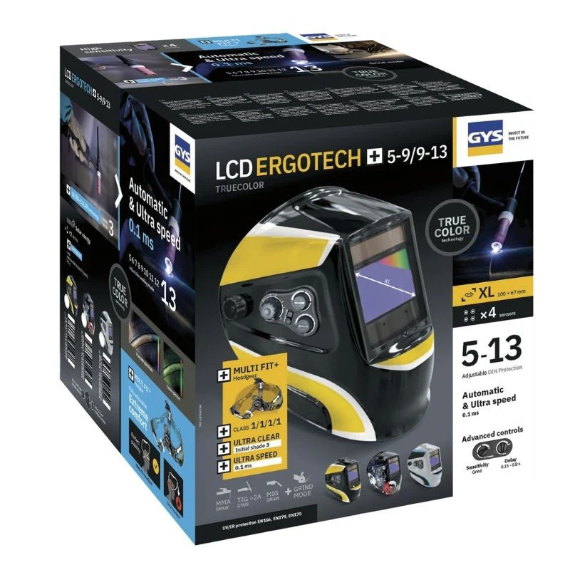 Masque de Soudeur GYS 068667 LCD Ergotech+ 5-9/9-13 Black True Color - Image 2