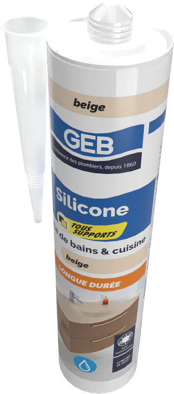 Silicone tous supports - GEB - 890711 - Beige - Cartouche 280 ml - Image 4