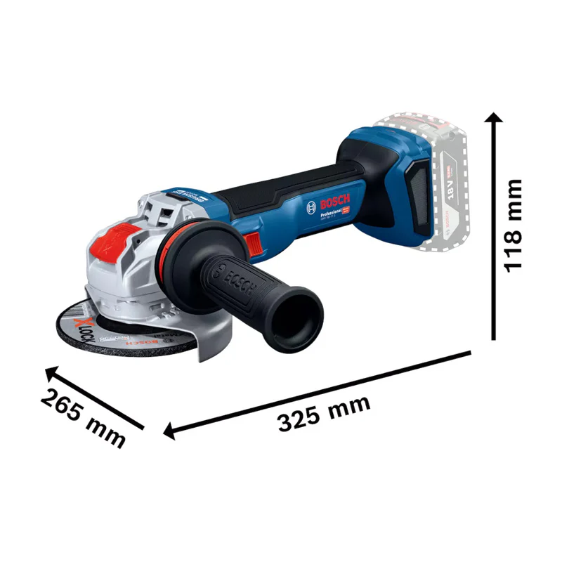 Meuleuse angulaire GWX 18V-11 S solo L X-LOCK - BOSCH - 06019N4200 - Image 2