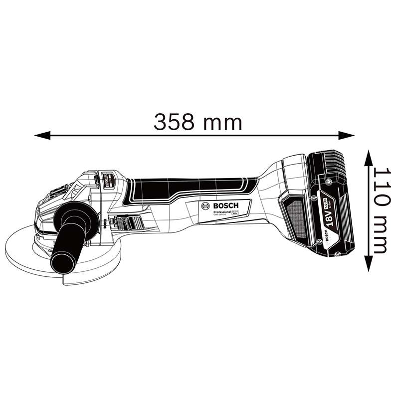 Meuleuse angulaire sans fil BOSCH 06019J4002 - GWS 18V-10 Professional Ø 125mm (vendu sans batterie) - Image 3