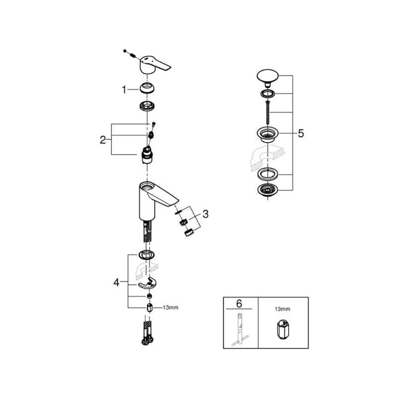 Mitigeur Lavabo GROHE Quickfix - START  taille S Noir Mat - Image 2