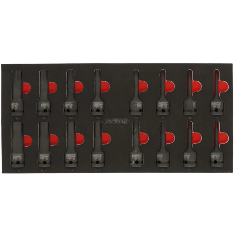 Module de douilles à chocs 1/2'', 16 pièces  - KS TOOLS - 713.1016