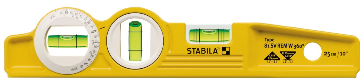 Niveaux à bulle Type 81 SV REM W360 Torpedo, 25 cm STABILA 16670 - Image 3