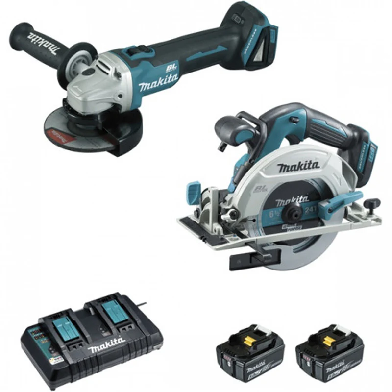 Pack 2 outils MAKITA DLX2277PTJ (DGA506+DHS680+BL1850×2+DC18RD+MAK2&4)