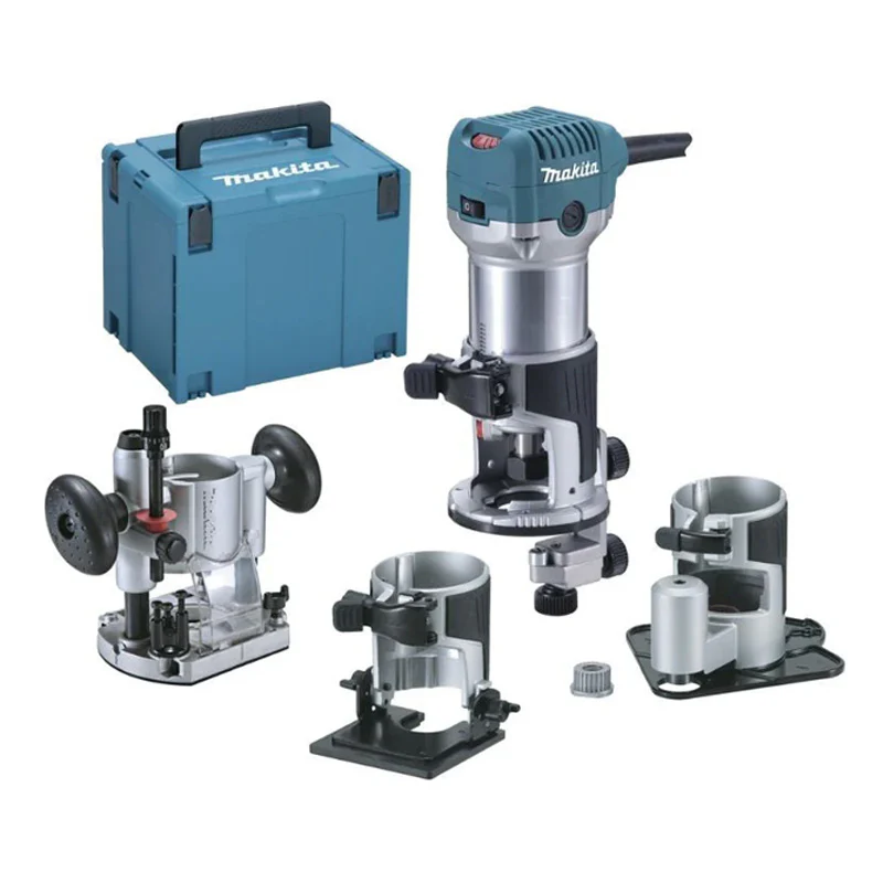 Pack affleureuse-défonceuse MAKITA RT0702CX3J + coffret fraises D-53540 - Image 2
