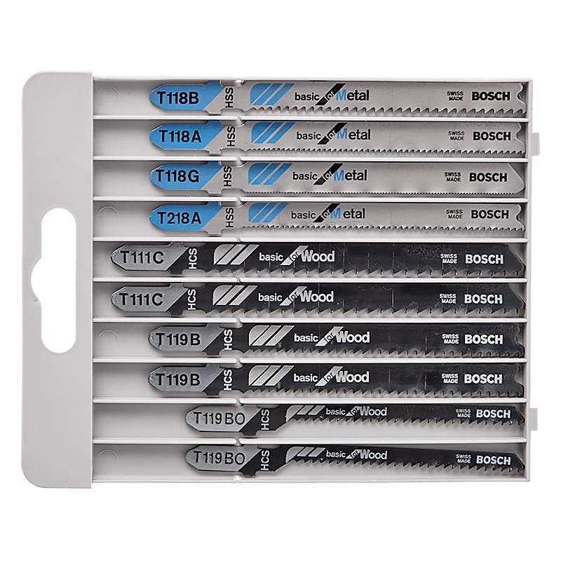Pack de 10 Lames BOSCH PRO 2607010630 Basic for Metal and Wood pour scie sauteuse﻿﻿ (BOIS et METAL)