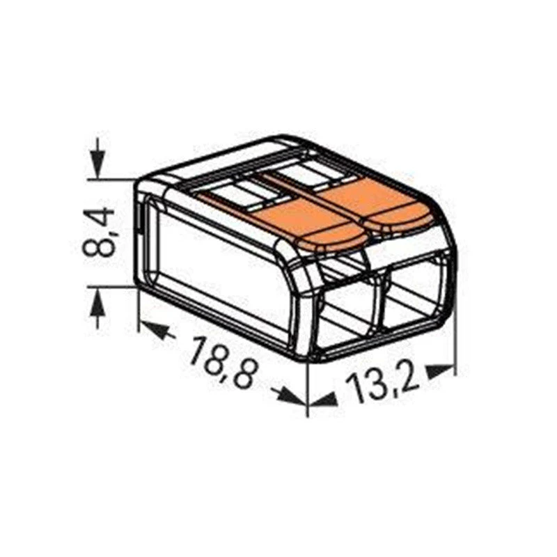 Pack de 100 Bornes à levier WAGO 221-412 - 2 x 4 mm² - Image 3