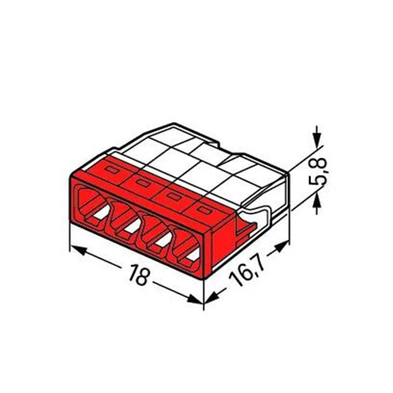 Pack de 100 Bornes WAGO 2273-204 - 4 x 0,5 à 2,5mm² - Image 2