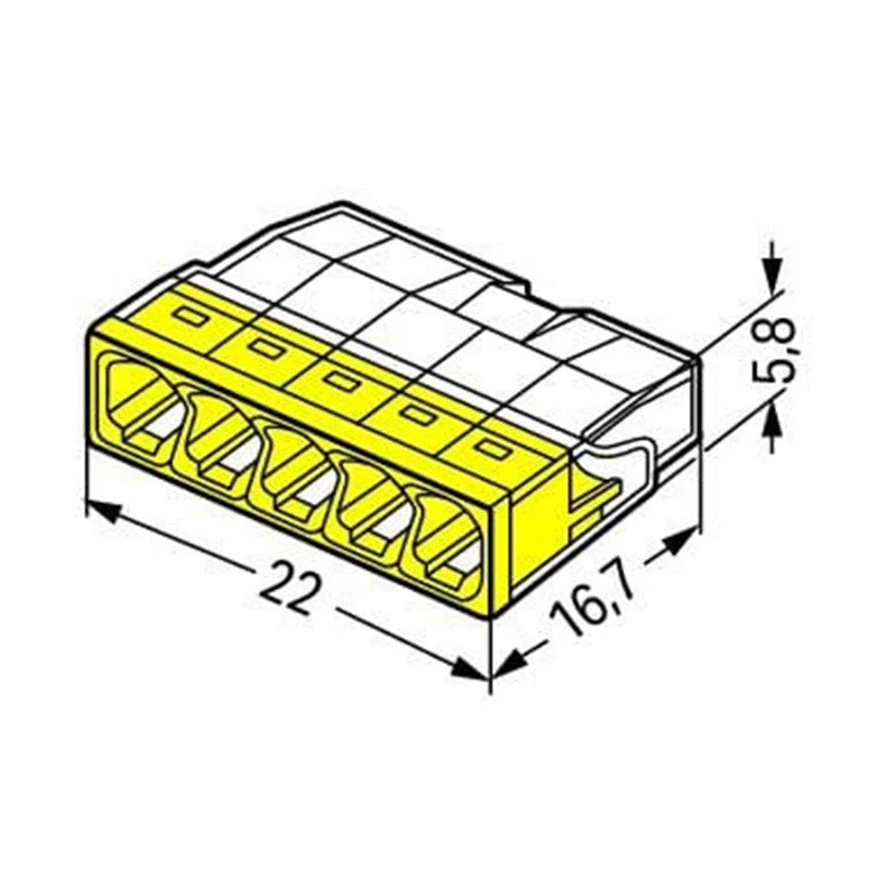 Pack de 100 Bornes WAGO 2273-205 - 5 x 0,5 à 2,5mm² - Image 2