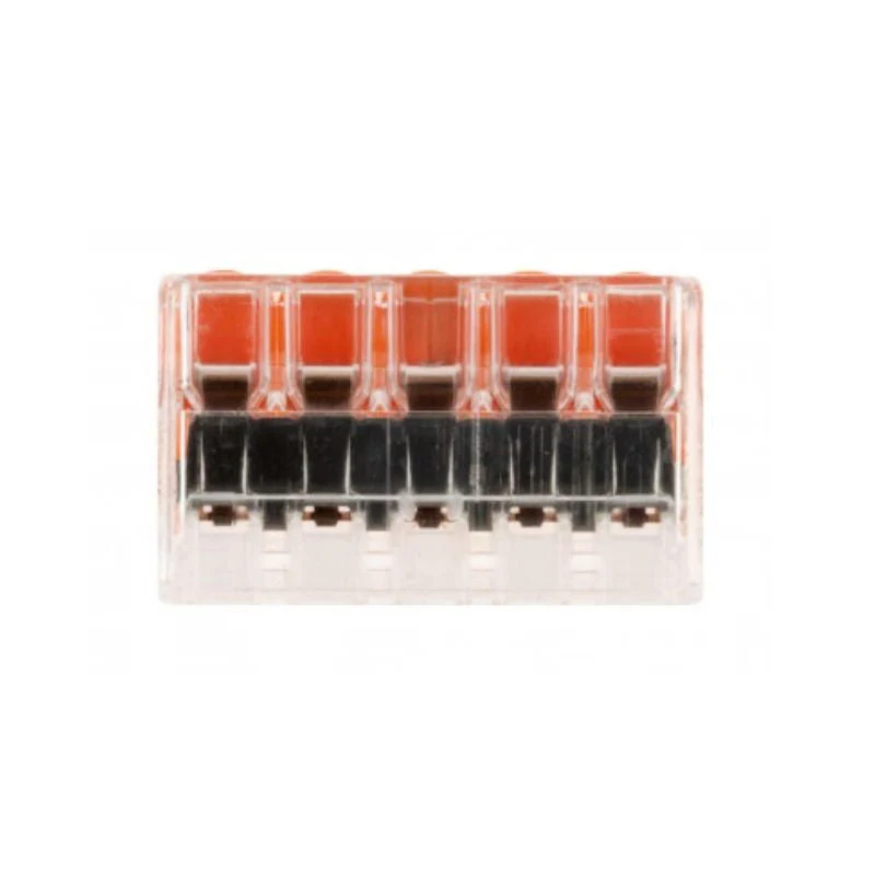 Pack de 100 bornes de connexion rapide à levier WAGO 5 entrées fil souple et rigide - S221 - Image 2