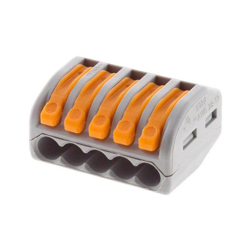 Pack de 30 bornes de connexion rapide a levier WAGO 5 entrées fil souple et rigide - S222 - Image 2