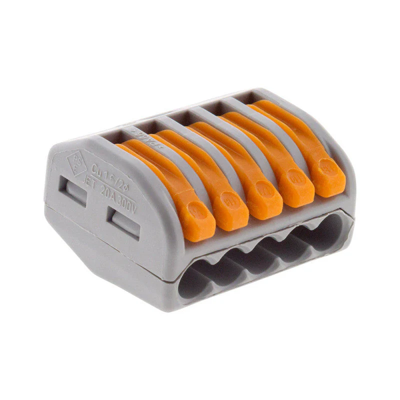 Pack de 30 bornes de connexion rapide a levier WAGO 5 entrées fil souple et rigide - S222 - Image 4