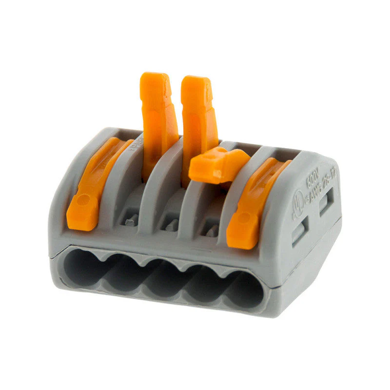 Pack de 30 bornes de connexion rapide a levier WAGO 5 entrées fil souple et rigide - S222 - Image 6