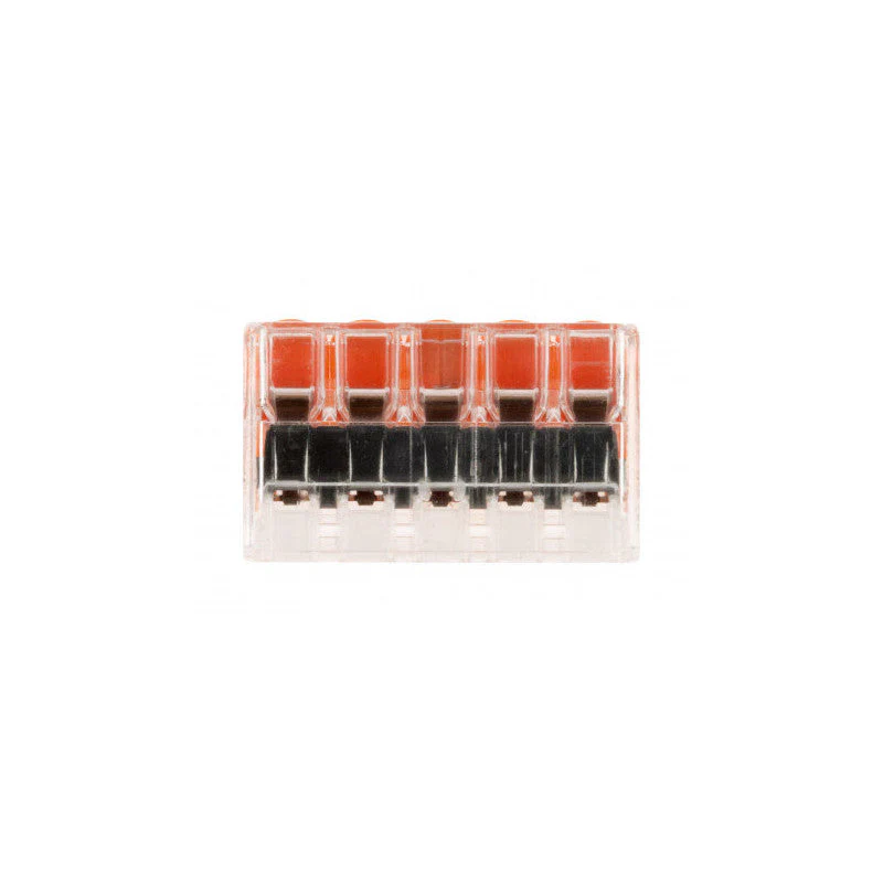 Pack de 5 bornes de connexion rapide à levier WAGO 5 entrées fil souple et rigide - S221 - Image 3