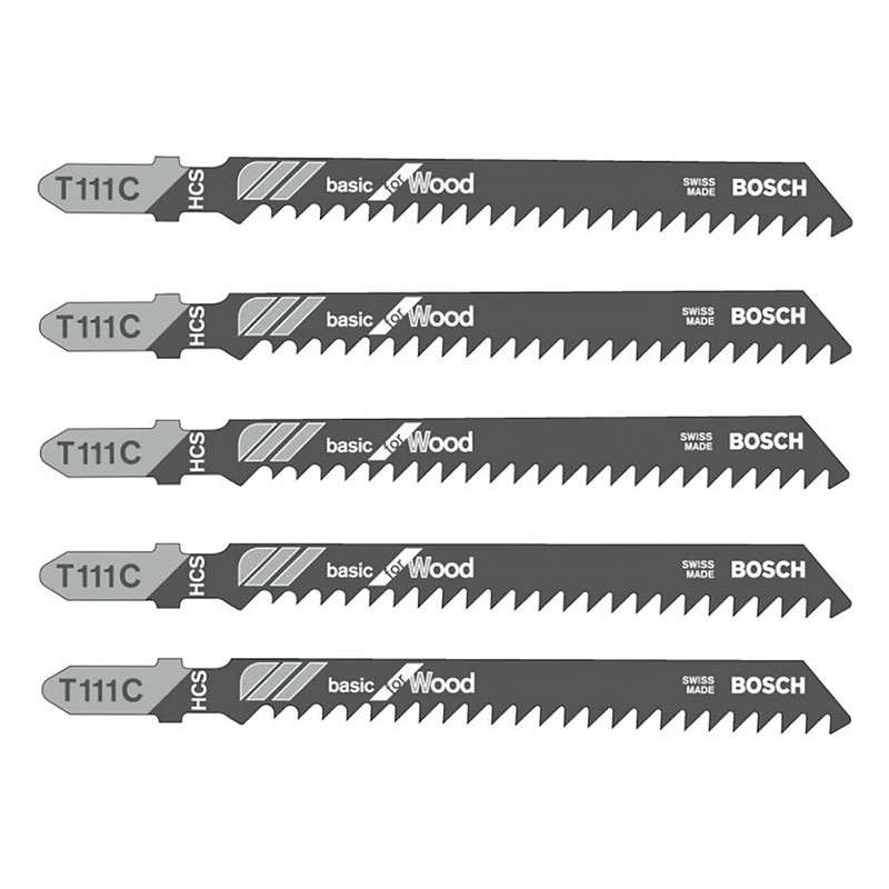 Pack de 5 lames de scie sauteuse BOSCH 2608630033 T111C  BOIS