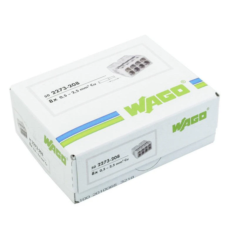 Pack de 50 Bornes WAGO 2273-208 - 8 x 0,5 à 2,5mm² - Image 3