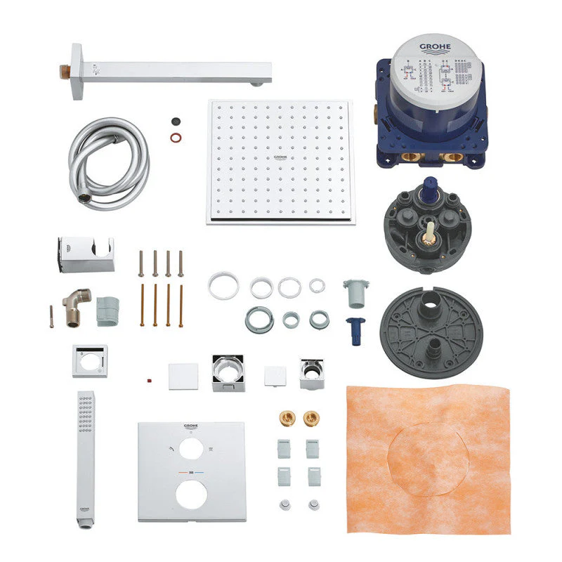 Pack de douche encastré GROHTHERM CUBE GROHE 34741000 - tête 23 x 23 cm + douchette stick - Image 5