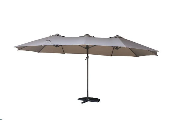 Parasol excentré - Acier, aluminium et polyester - Taupe - 4,7x2,8m