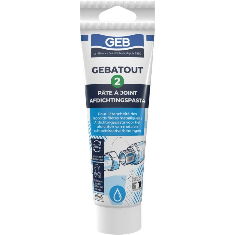 Pâte à joint non durcissante GEB Gebatout 2 pour raccords filetés métalliques 125ml - GEB - 103981 - Image 6