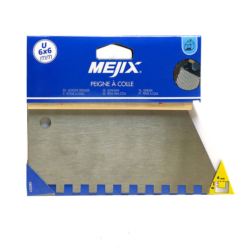 Peigne à colle manche bois MEJIX 180231 - 220 mm U 6 x 6 - Image 2