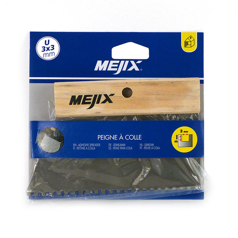 Peigne à colle manche bois MEJIX 180238 - 185 mm U 3x3 - Image 2