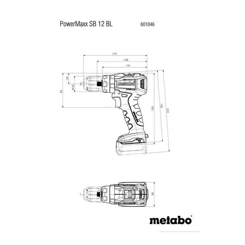 Perceuse à percussion sans fil 12V POWERMAXX SB 12 BL 2X4AH LIHD - METABO - 601046800 - CHARGEUR ASC 55 + METABOX 118 - Image 3