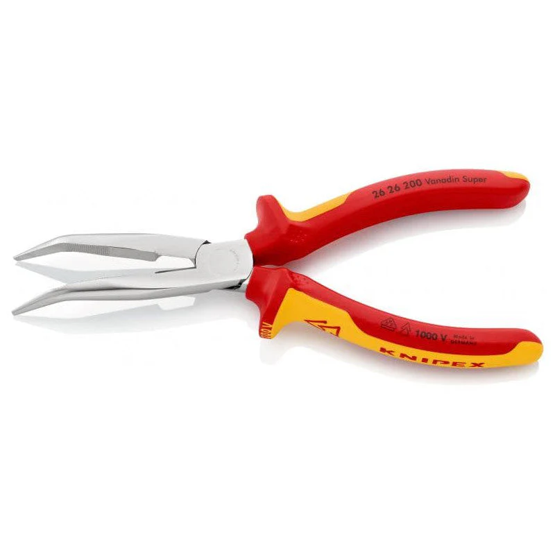 Pince à becs demi-ronds KNIPEX 26 26 200 200mm coudés à 40 - Image 2