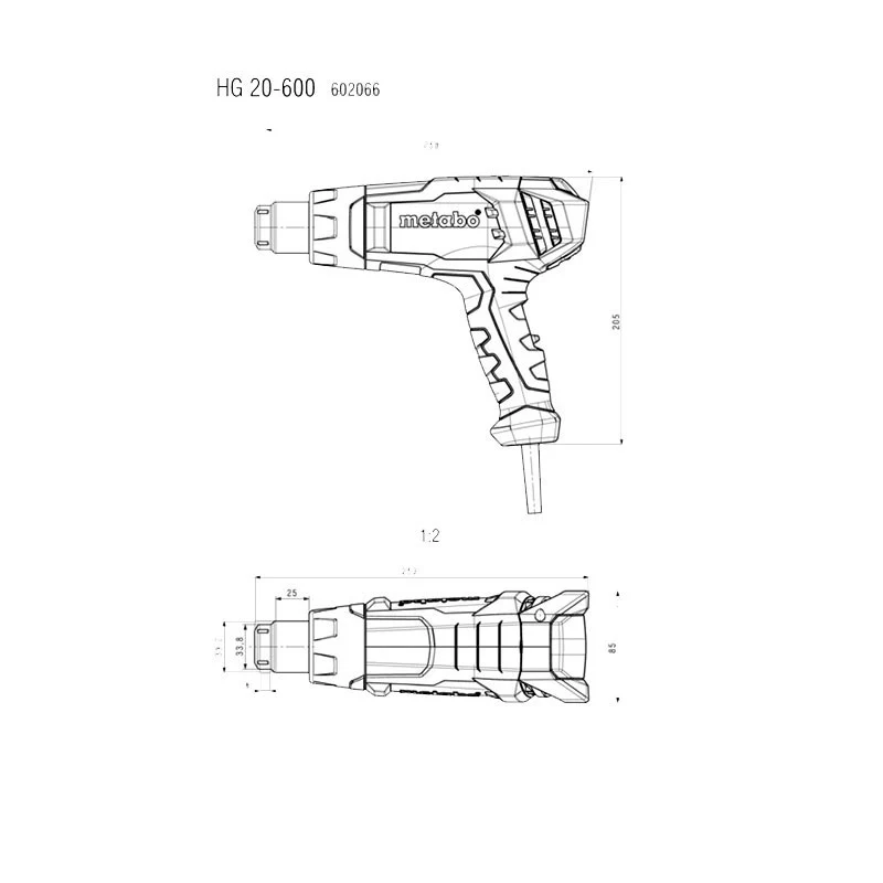 Pistolet à air chaud HG 20-600 Coffret Metabox 2000W - Image 3
