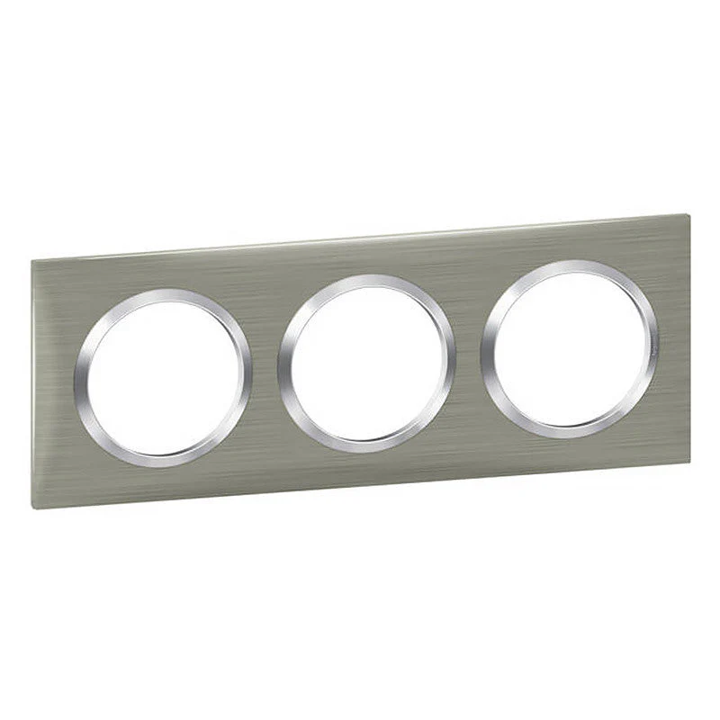 Plaque LEGRAND Dooxie 3 postes carré inox
