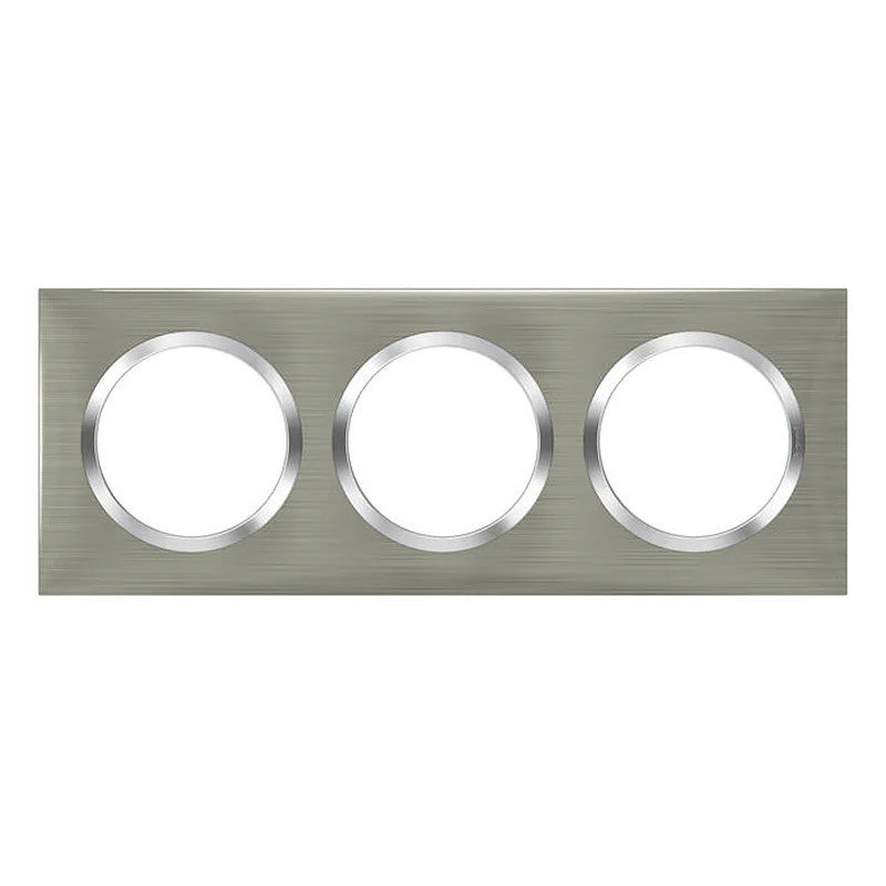 Plaque LEGRAND Dooxie 3 postes carré inox - Image 2