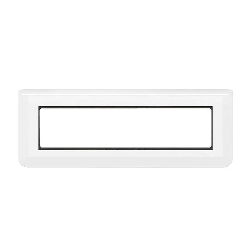 Plaque LEGRAND Mosaic avec support pour 8 modules horizontal blanc