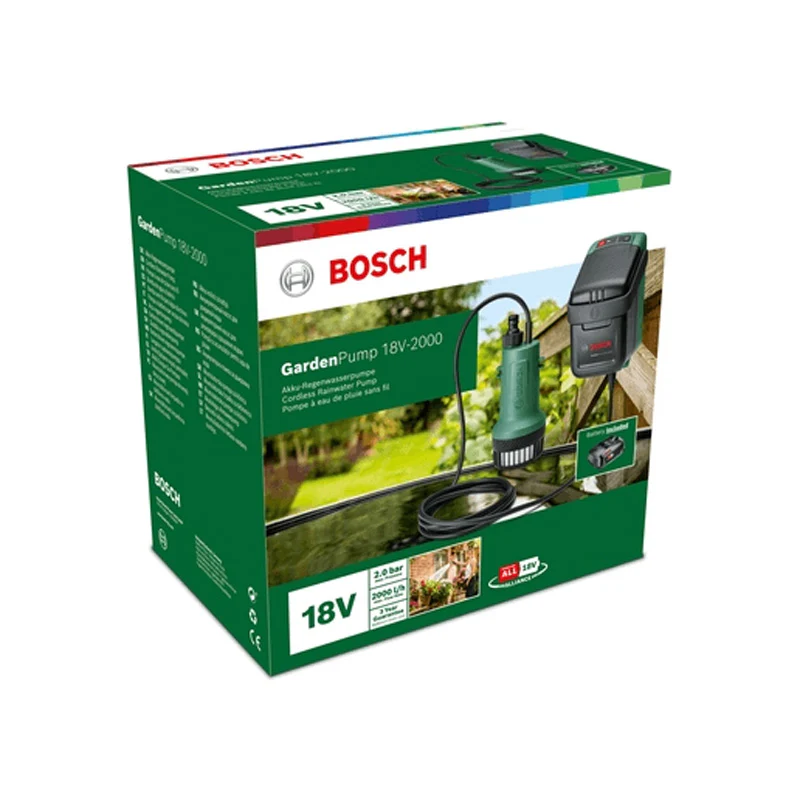 Pompe à eau de pluie sans-fil BOSCH GardenPump 18V-2000 avec 1 batterie 2,5Ah - Image 5